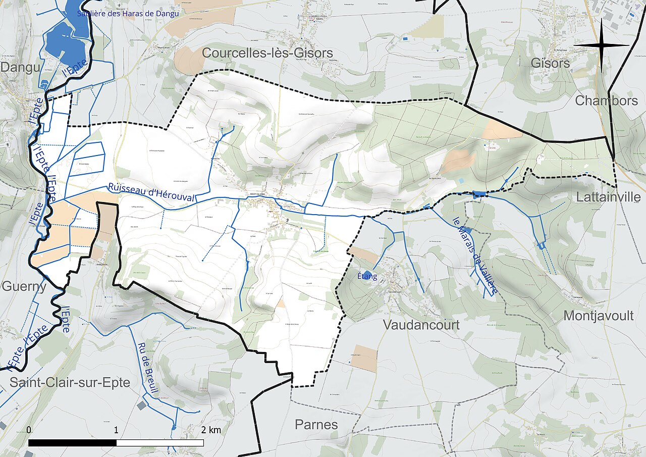 Réseau hydrographique de Boury-en-Vexin.